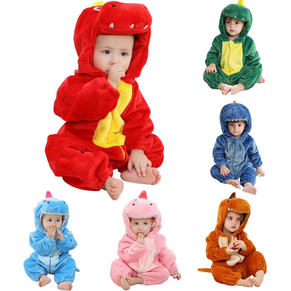 

Плюшевый комбинезон-динозавр для младенцев с капюшоном, мягкий фланелевый комбинезон с капюшоном для малышей, теплый костюм животного для новорожденных на Хэллоуин