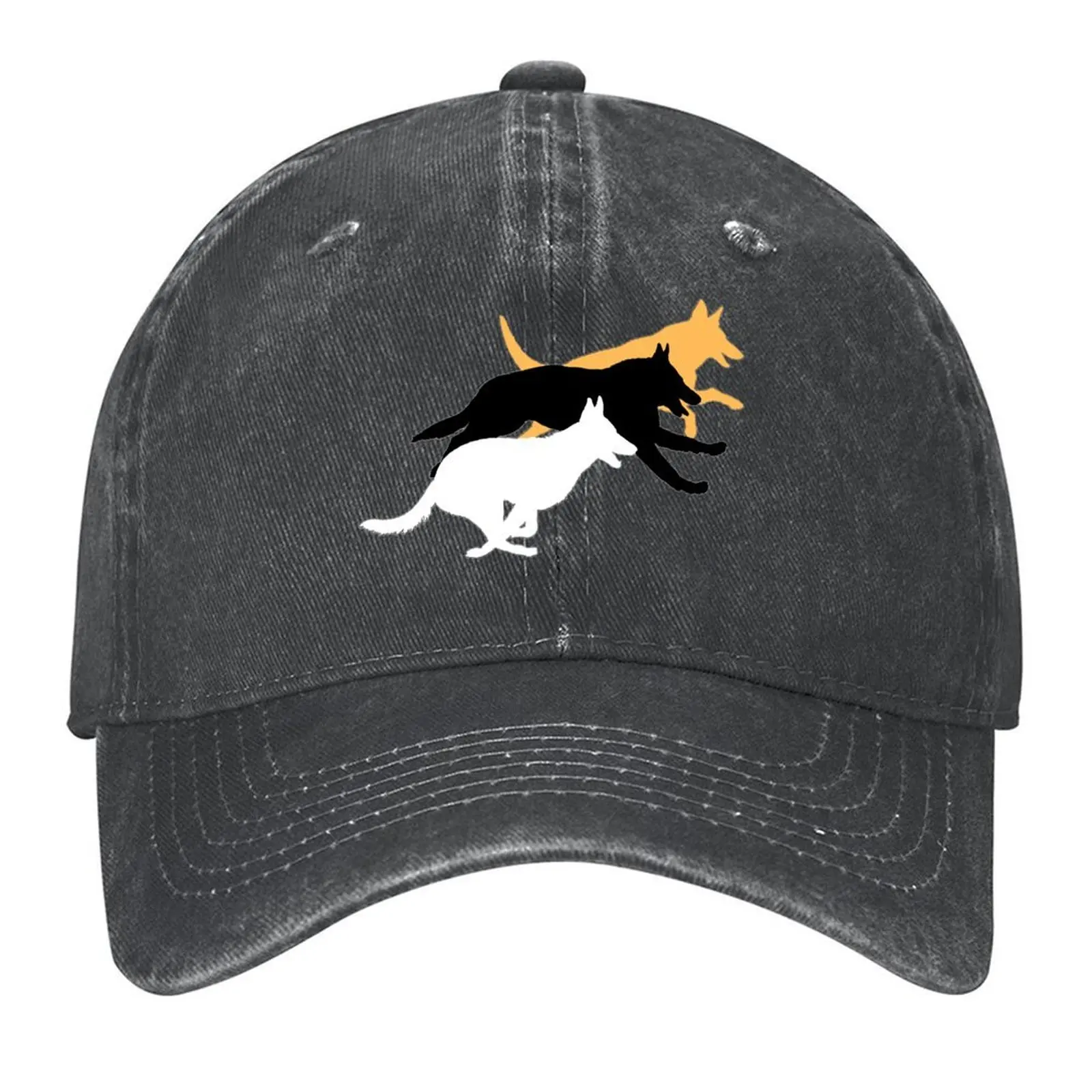 

German Shepherd Dogs Running Silhouettes Baseball Cap Male hat custom Hat New In The Hat men's big size Men Caps Women's