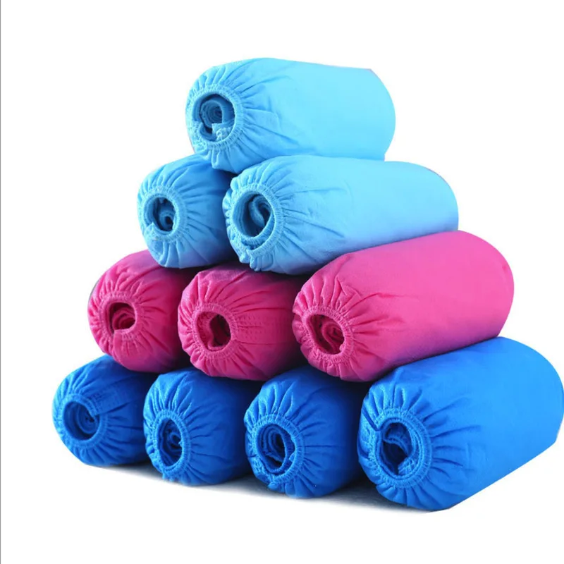 Non-Woven Anti-Static Shoe Cover Blue Wear-Resistant Thickening Dustproof30Gram Disposable Shoe Cover Bus Bar Booties Wholesale