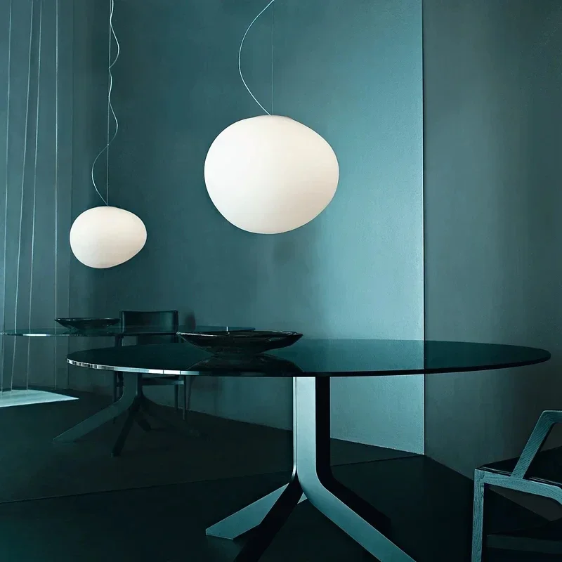 

Italian Designer Irregular Glass Ball Pendant Light Ceiling Island Bedroom Hanging Lamp White Restaurant Kitchen Bar Fixtures