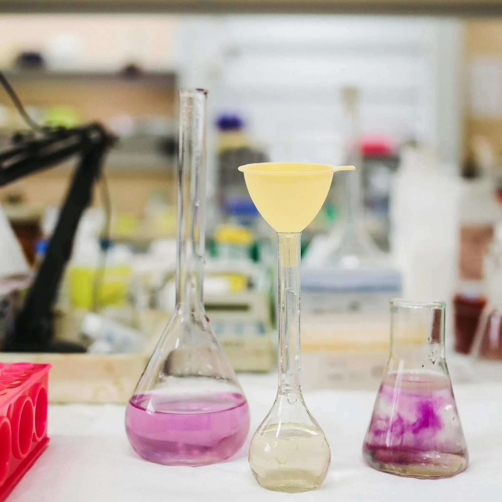 10pcs Laboratory Funnels Plastic Thickened Durable Funnel For Liquid Small Solid Transfer Narrow Bottles Filling Filter