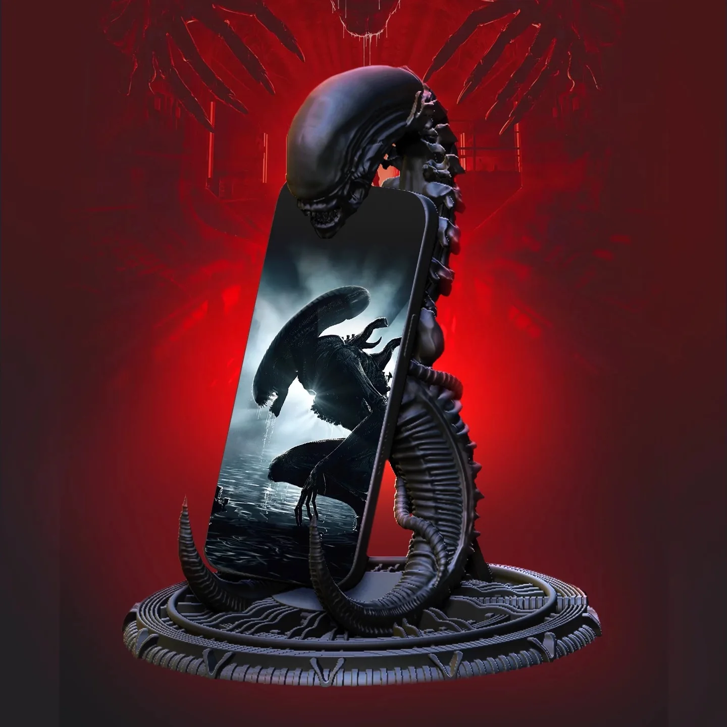 

3D printed alien mobile phone holder, artistic ornaments