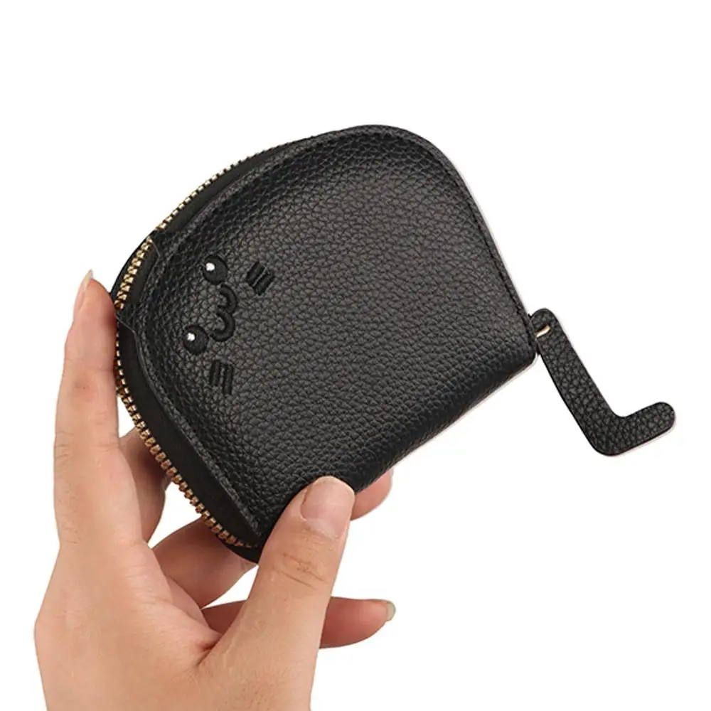 

Elegant Lichee Pattern Cute Cat Card Bag PU Zipper PU Leather Card Bag Coin Purse Clutch Bag Card Holder Women
