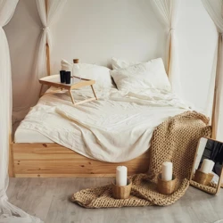 Natural White Gray Blue Color, 100% Hemp, Eco-Friendly Antibacterial, US UK Size,  Sheet Duvet Cover Customize