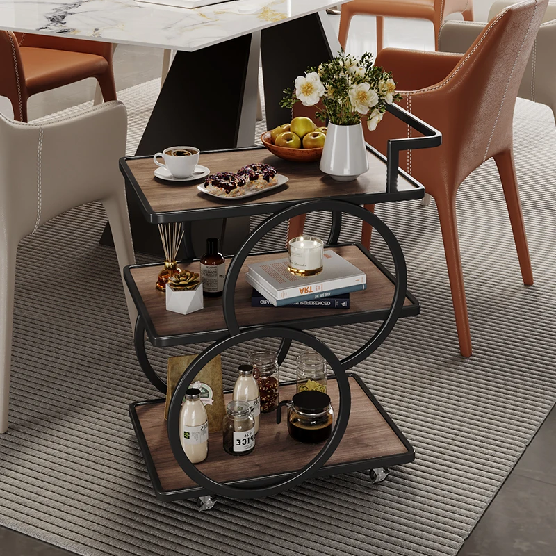 

Dining car trolley food delivery ins hotel wine cart high-end light luxury mobile tea cart beverage cake trolley