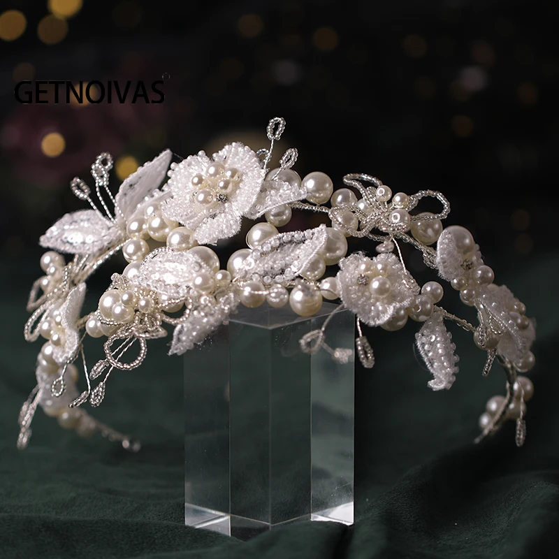 

Bridal Wedding Pearl Crystal Hairband Tiara Headbands Bridal Hair Jewelry Wedding Hair Accessories Women Party Hair Vines