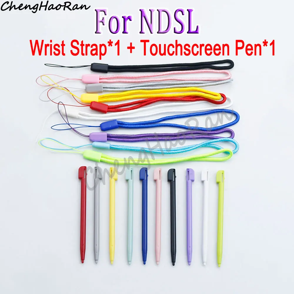 1Piece 2 in 1 Multicolour Plastic Touch Screen Stylus For NDSL DS Lite Controller Screen Stylus with Loss Prevention Wrist Strap