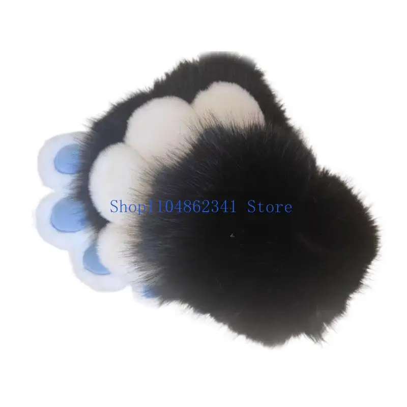 5asd giả lông thú mèo sang trọng Mèo vuốt găng tay lông thú Foxes Paws găng tay Halloween Cosplay Trang phục Phụ kiện dành cho