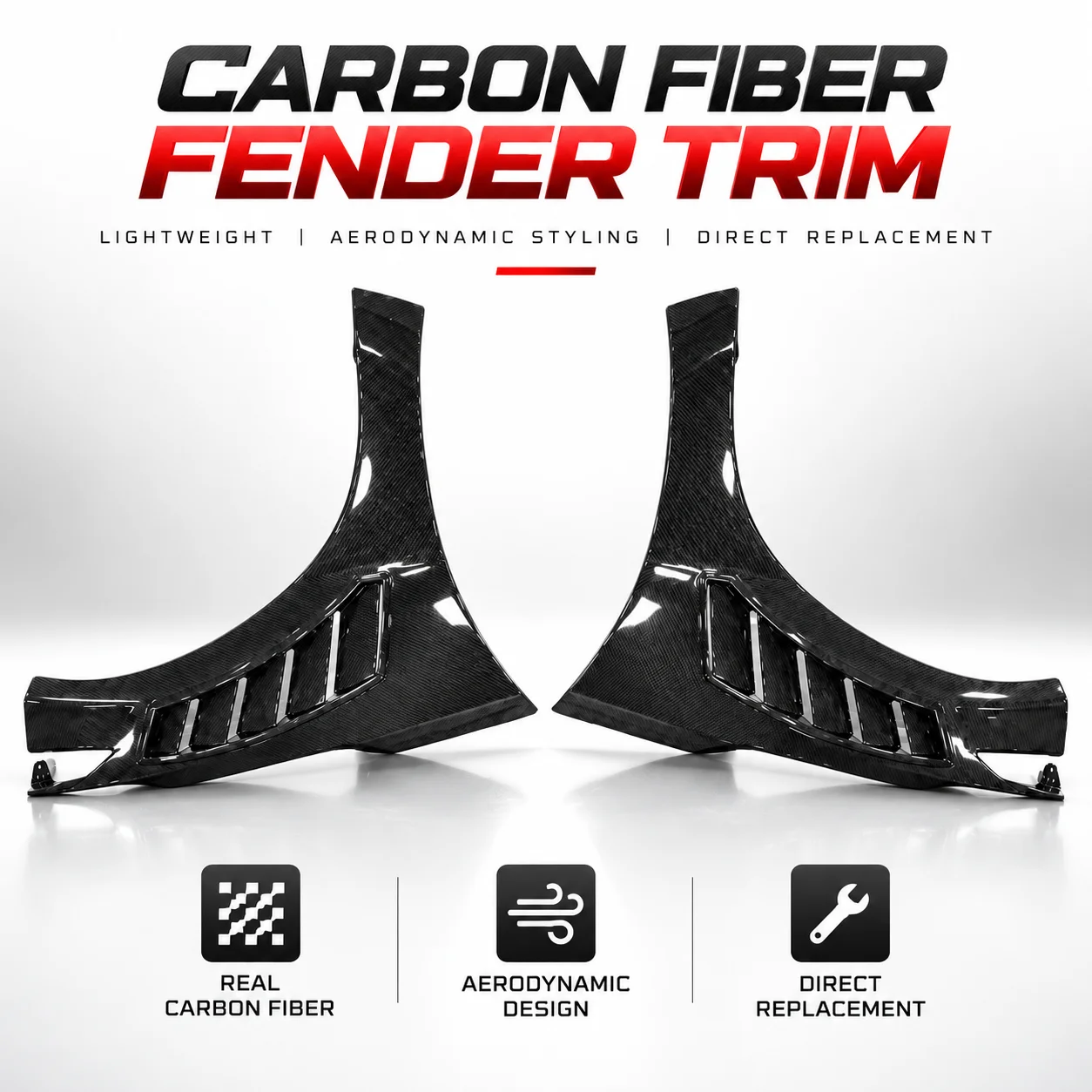 Carbon Fiber Front Fender for Corvette C8 Fenders Replacement Body Kit Side Fender Trim Car Auto Body Parts Accessories Upgrade