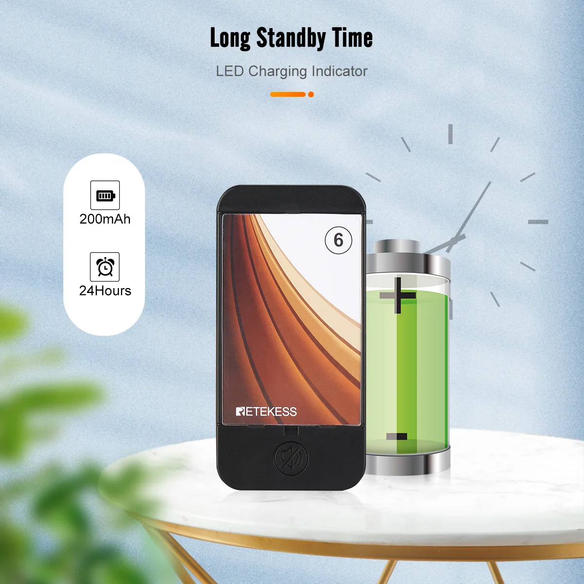 Retekess 1 قطعة كوستر الطنان الصافرة استقبال بنقرة واحدة كتم الصوت ل TD173 مطعم النداء 7 الوضع السريع لشاحنة محكمة الغذاء مقهى