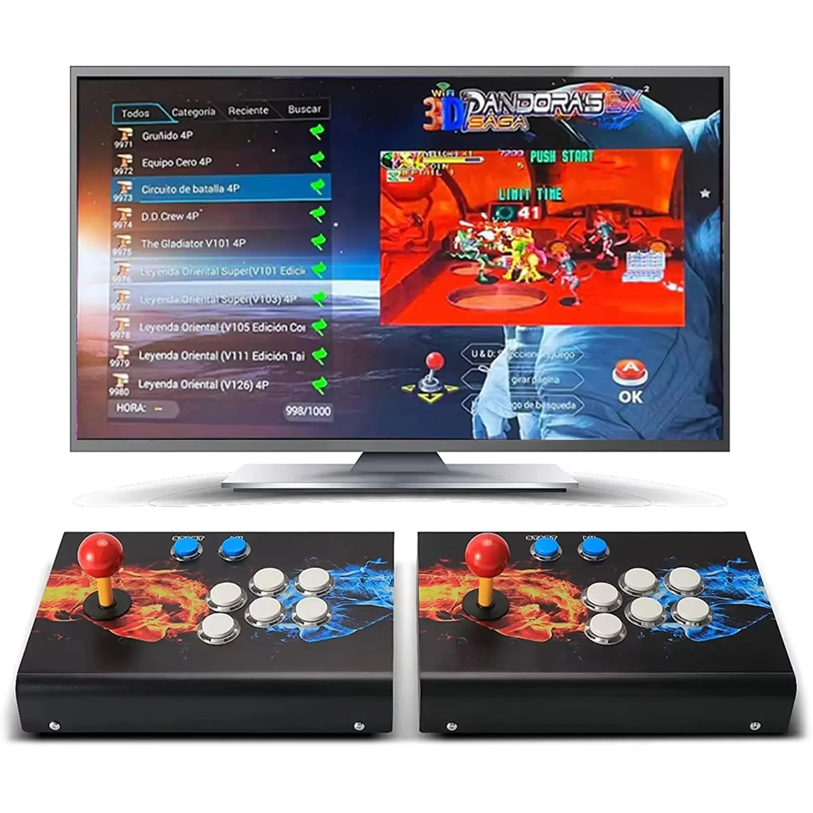 10000 Games in 1 Pandora Box Saga Arcade Game Console Support to Add Games Compatible PC Projector TV (10000 Games 128G)