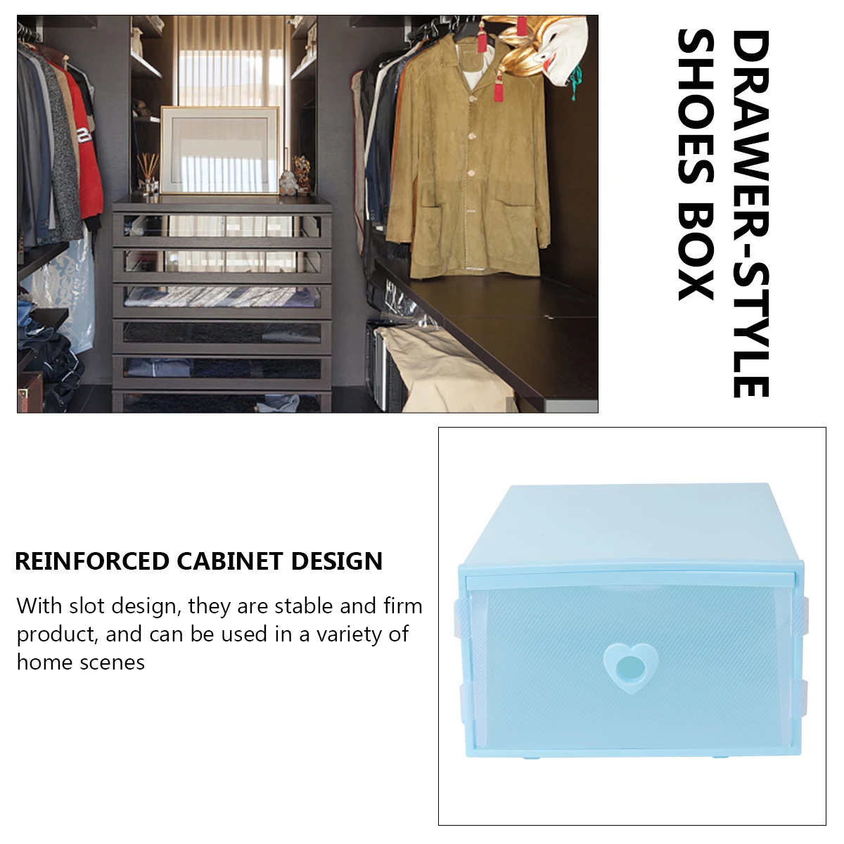 

3pcs Shoe Box Thickened Storage Drawer Cabinet Dustproof Large Capacity Plastic Container Organzier For Home Use