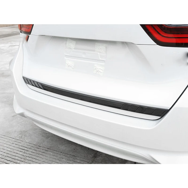 صالح لهوندا صالح جاز 2021-2026 ABS ألياف الكربون كروم الباب الخلفي الخلفي الباب الخلفي غطاء صندوق السيارة غطاء لوحة الزخرفية الكسوة #3