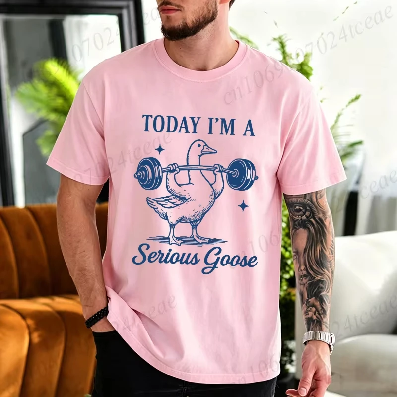 Goose Weightlifting Shirt,Today I'm A Serious Goose T-Shirts,Funny Gym Tee Shirts Clothes,Sarcastic Animal Tee,Fitness Gifts