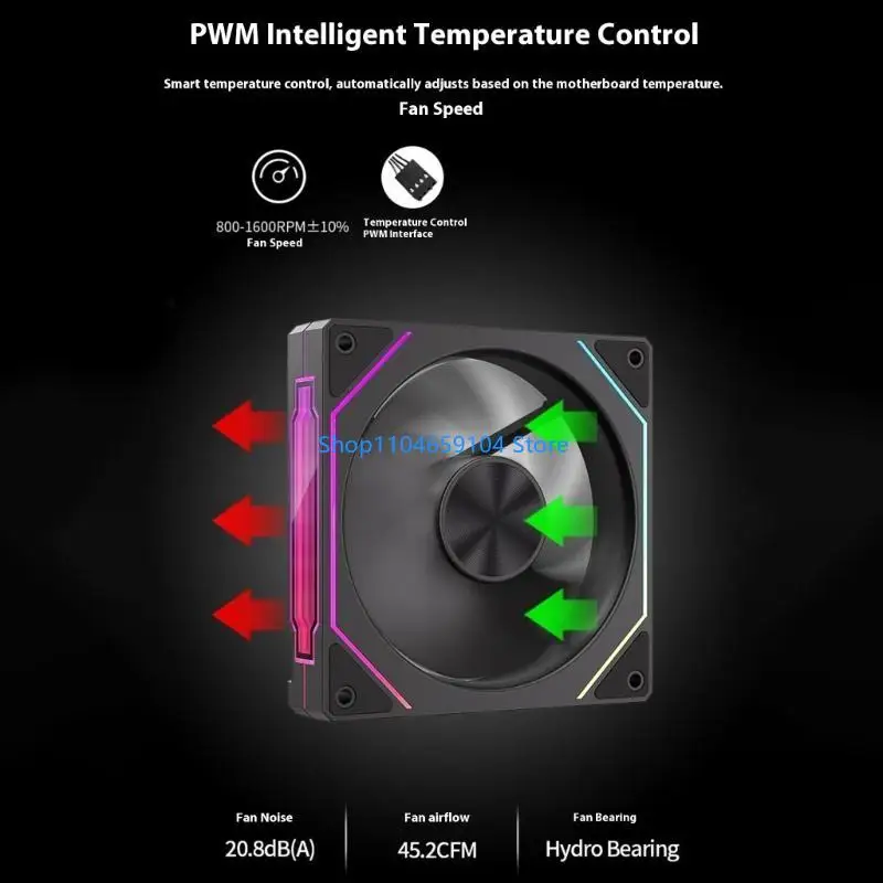 Quạt máy tính màu kép quạt cpu 120mm với ánh sáng argb cho pc