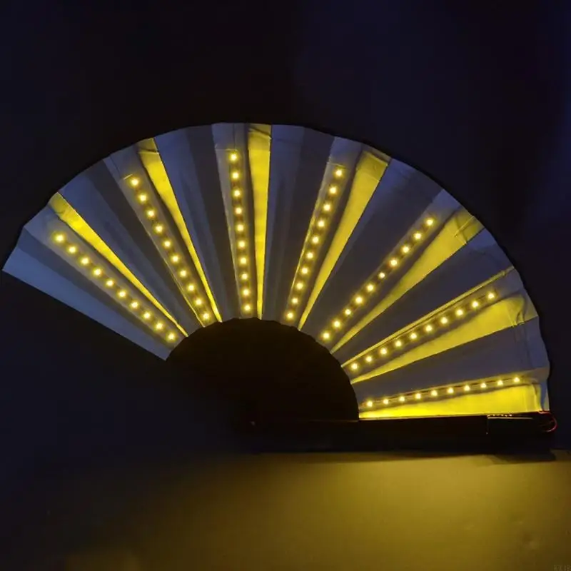 KX4B Wykonywanie LED wentylator ręczny składanie ręki wentylator ręczny świecący wentylator