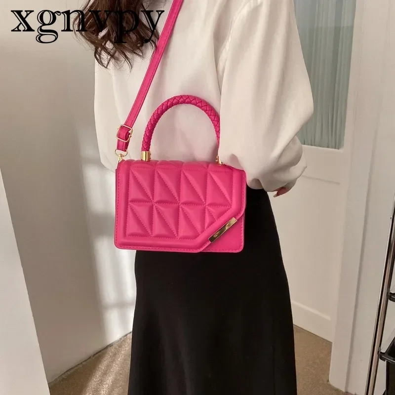 Xgnvpy-Bolso pequeño para mujer, bandolera de hombro, informal, Simple, cuadrado