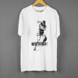 Metal Gear Solid T-Shirt Sons of Liberty Foxhound Snake Men White Summer Cotton Men's Clothing Short Sleeve Tee Shirt