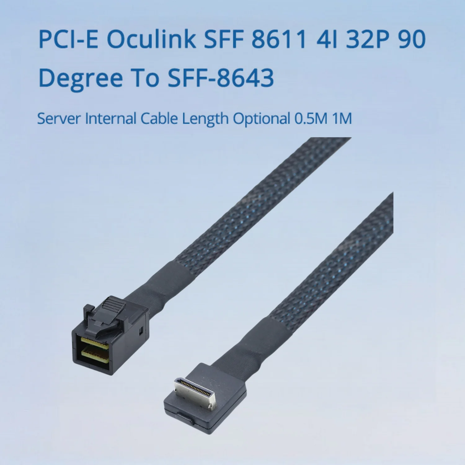 

PCI-E Oculink SFF 8611 4I 32P 90 Degree To SFF-8643 Server Internal Cable Length Optional 0.5M 1M