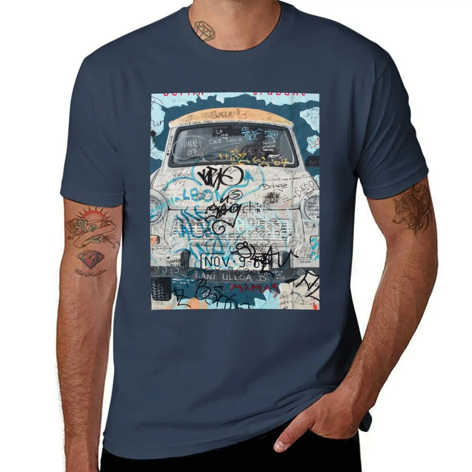 Berlin Trabant Car On The Berlin Wall T-Shirt graphic t shirt vintage cute clothes vintage mens t shirts top quality