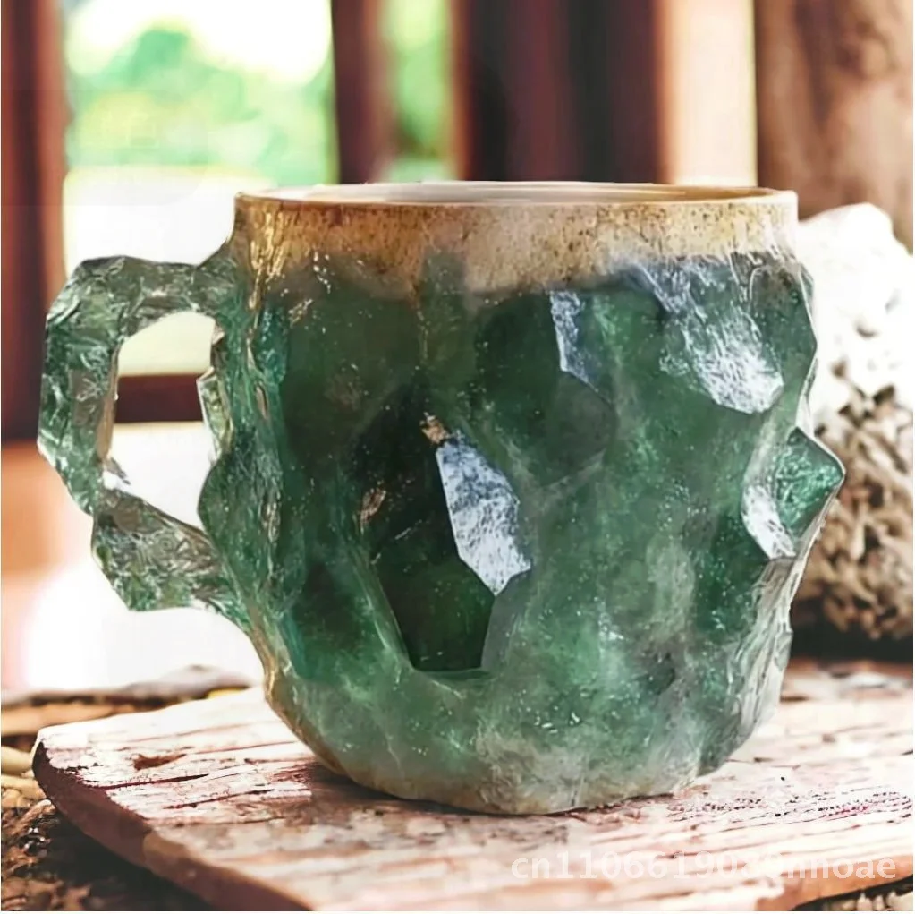 

Кофейные кружки из искусственного минерального кристалла, современный минималистичный стиль, красочный рок-дизайн, синий, зеленый, фиолетовый, розовый, черный, вулканический