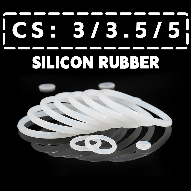 

Thickness 3/3.5/5mm White VMQ O-ring cross section silicon rubber sealing gasket rubber washer wholesale in specifications
