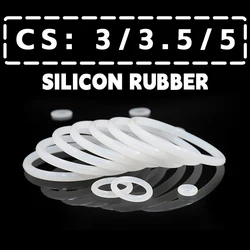 Thickness 3/3.5/5mm White VMQ O-ring cross section silicon rubber sealing gasket rubber washer wholesale in specifications