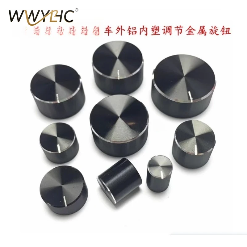 Suitable for Aluminum Knob Sound Card Potentiometer Inner Hole 6mm Knob High-quality Volume Adjustment Metal Cap