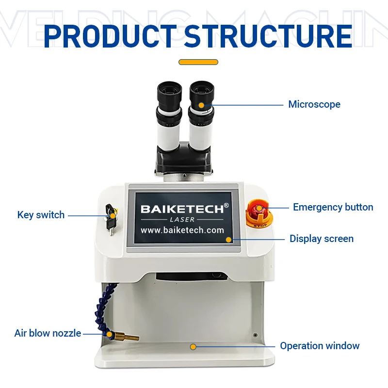 Invite de voz de mesa com vídeo de ensino 200W MAX Máquina de solda de joias Ouro Prata Laser YAG