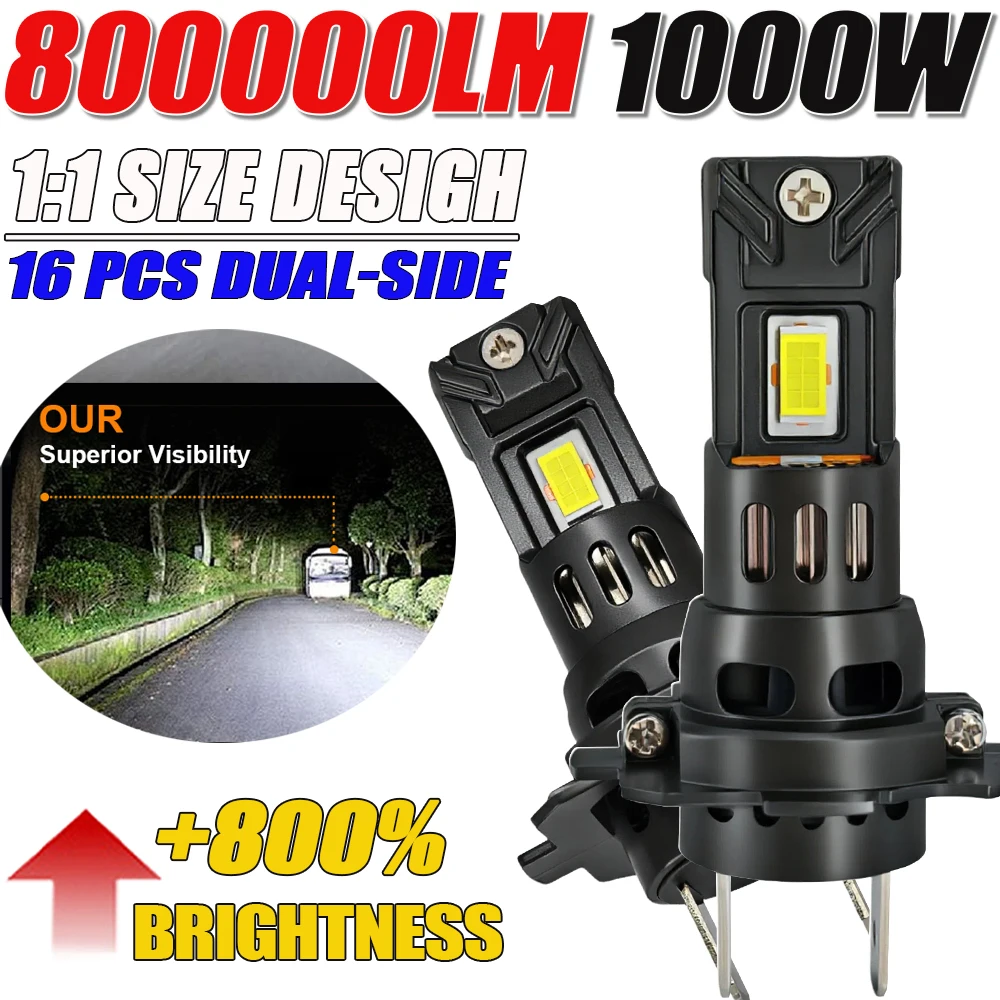 

Светодиодные лампы H7 для автомобильных фар, CANBUS, мощные прожекторы, противотуманные фары, Plug&Play, 1:1 аналог галогеновых, 6000K, белый свет, автомобильные фары 12В