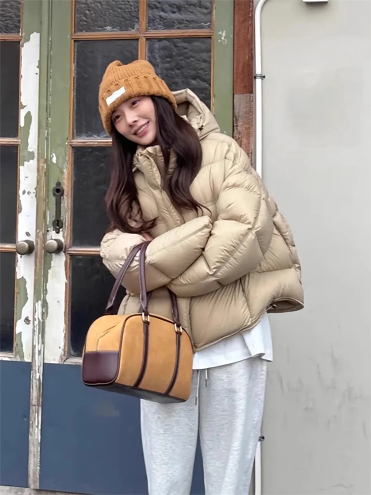 

Women's ort Puffer Jaet 2026 Winter New Sle Bread Coat Hooded down Cotton Clothes Warm Outerwear Korean Sle Slim Fit