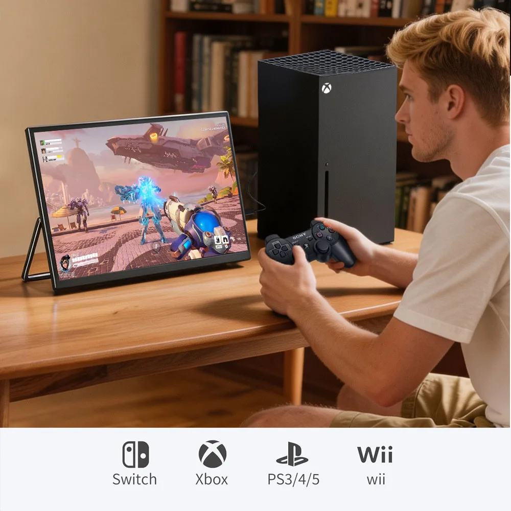 MAFNKOU 16'' 2.5K Portable Monitor 144Hz Gaming Display USB-C HDMI HDR IPS Screen Extender For Laptop PC Mac Xbox