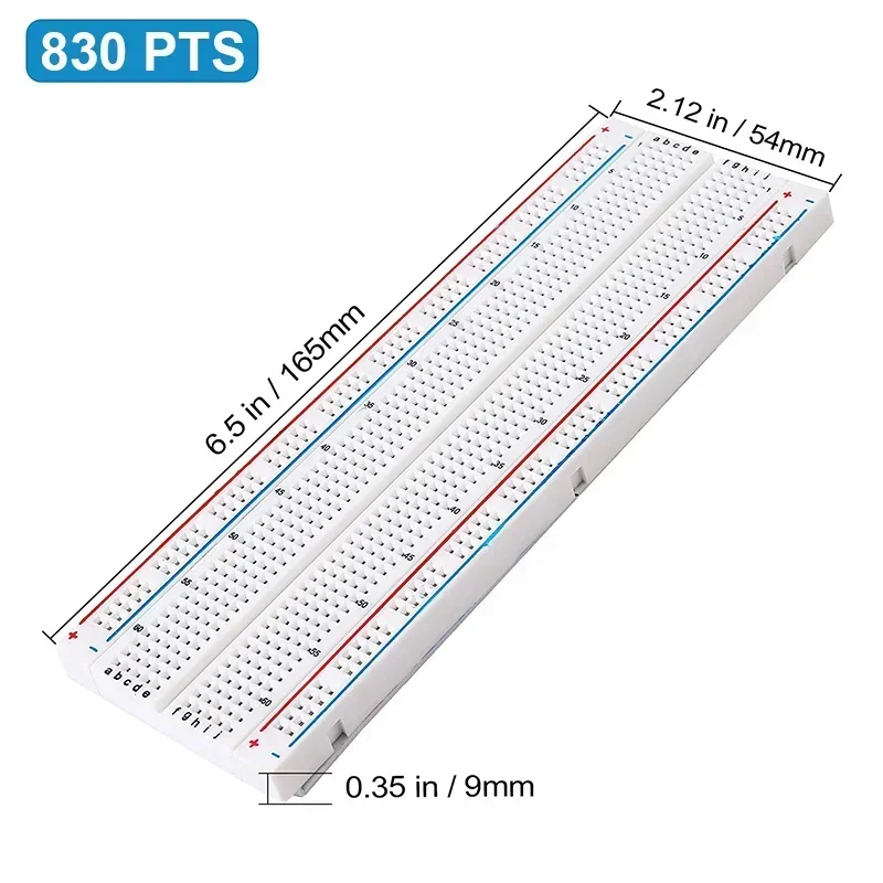 400 830 750 Tie Points PCB Breadboard Power Board Mini Test Protoboard For DIY Bus Test Circuit Board 65 Jumper Wires