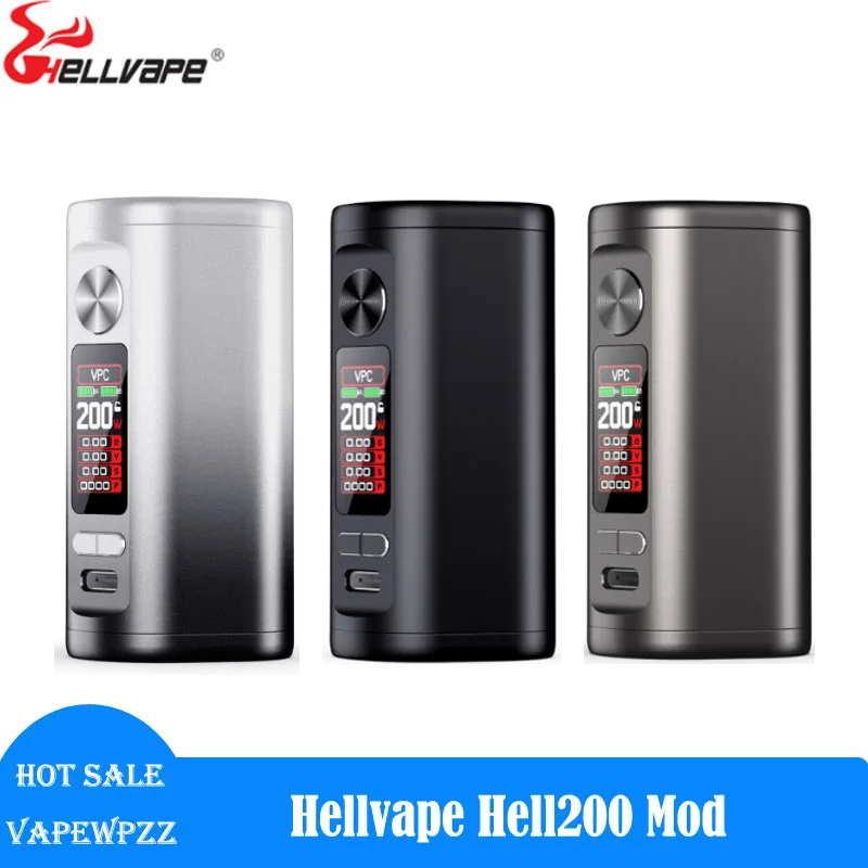 

Оригинальная электронная сигарета мод Hellvape Hell200 бокс мод 5-200 Вт Выход большой дисплей 510 потока электронные сигареты 7 режимов выхода