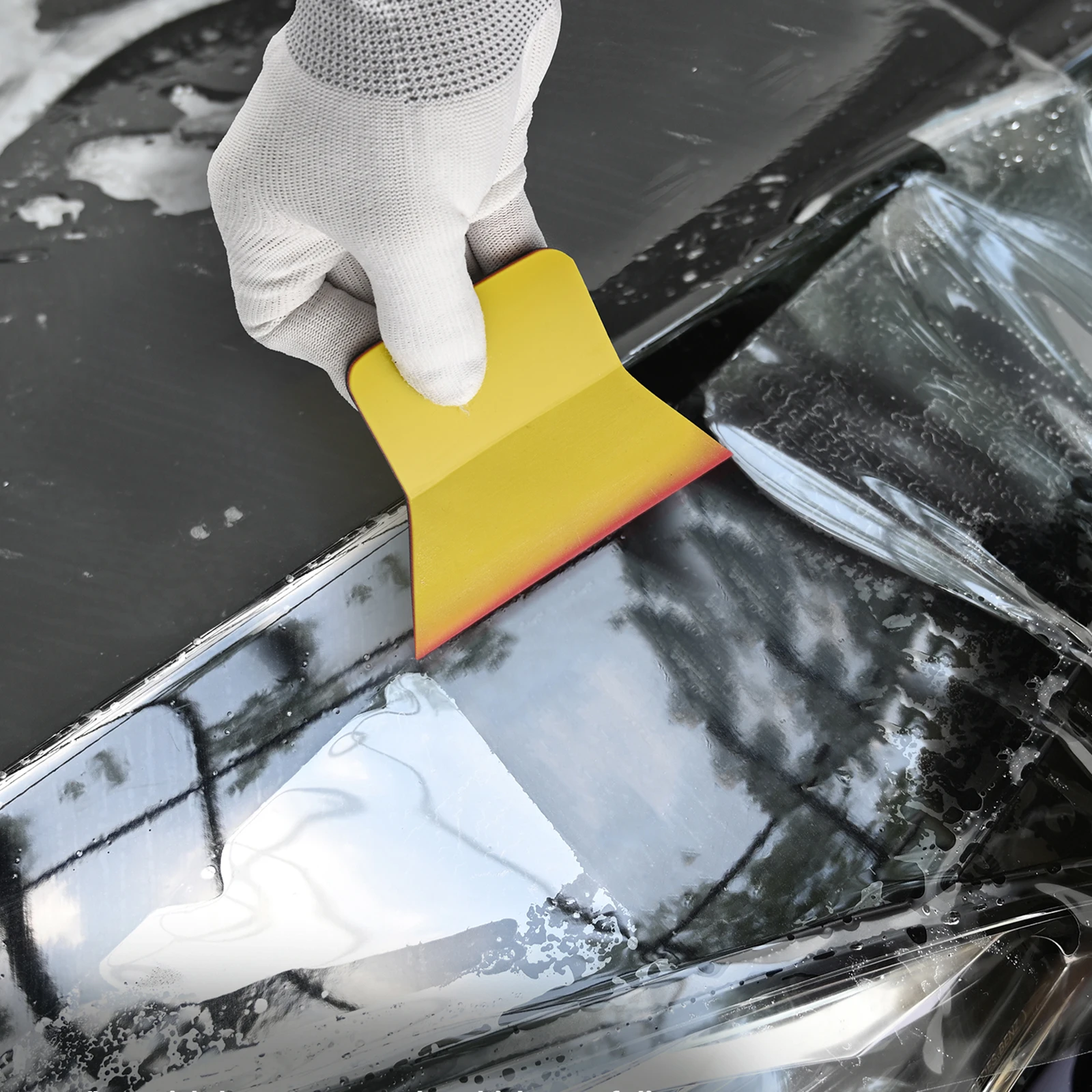 EHDIS 4-Inch Tint Squeegee Window Film Vinyl Wrapping Car Glass Cleaning Tool Water Remover Anti-Scratch 3-Ply Soft PPF Scraper