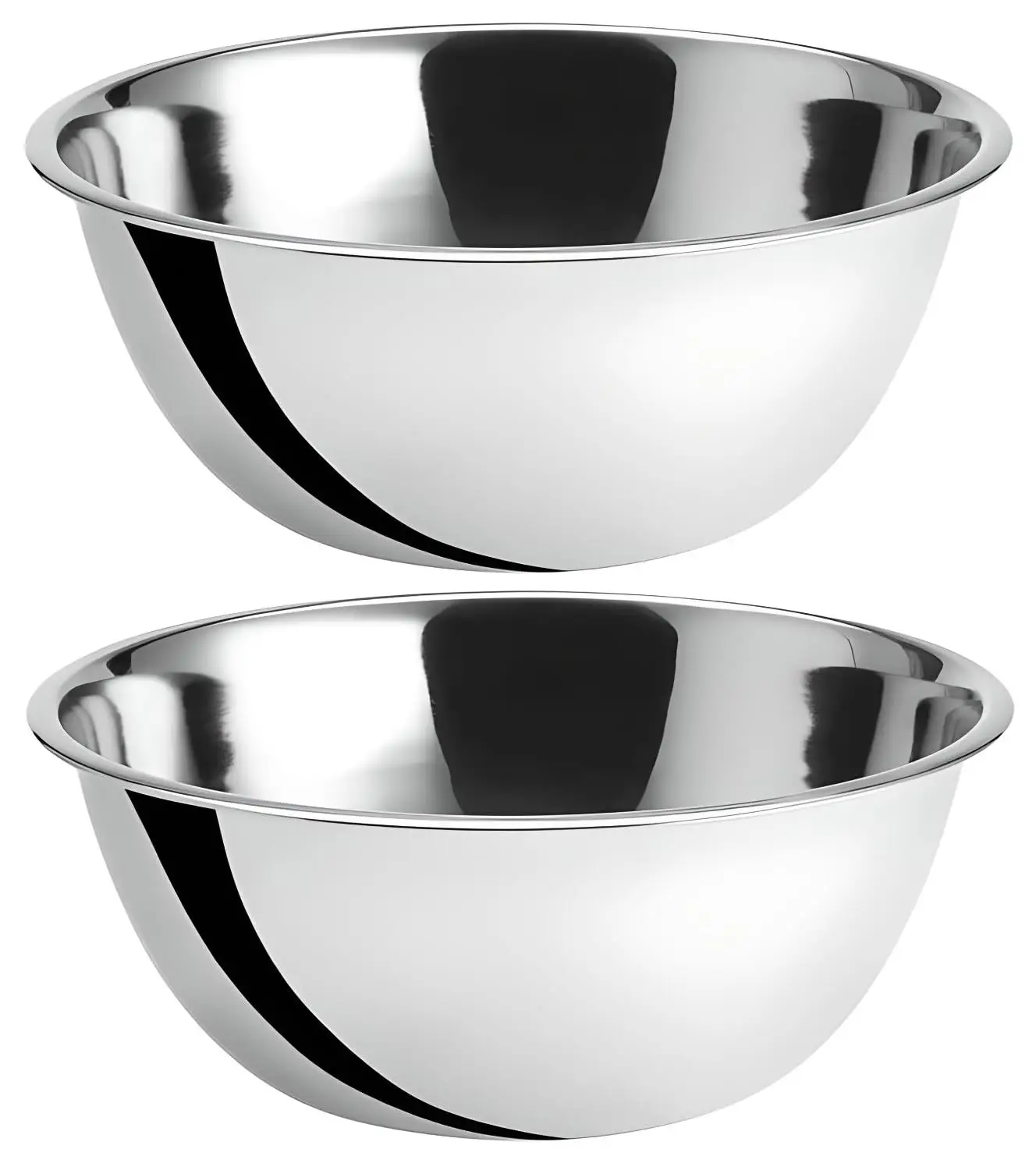 

Stainless Steel Mixing Bowls 8 Quart Set of 2, 13.25-Inch Flat Base Bowls for Home and Commercial Kitchens