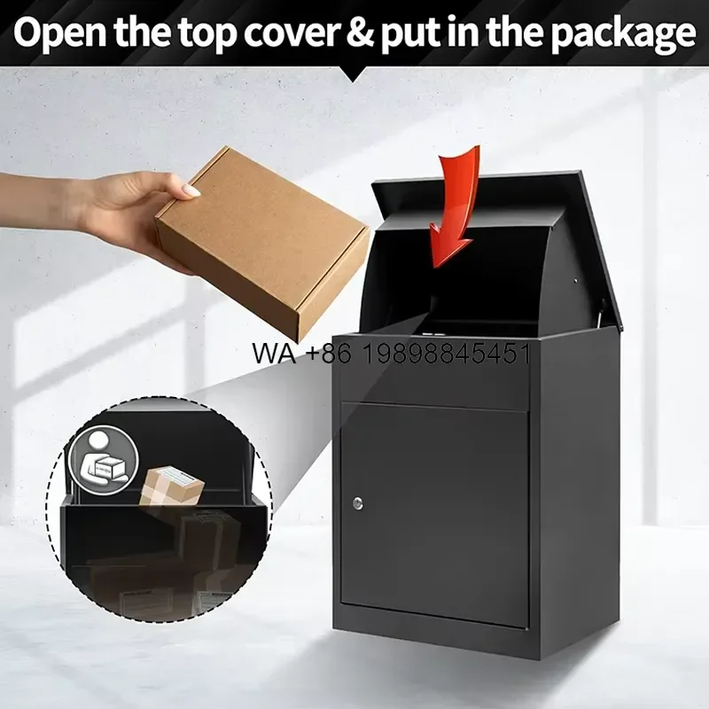 Wmwmnu for JH-Mech Big Parcel Drop Box Delivery Wall Mounted Galvanized Steel Modern Outdoor for Porch and Curbside
