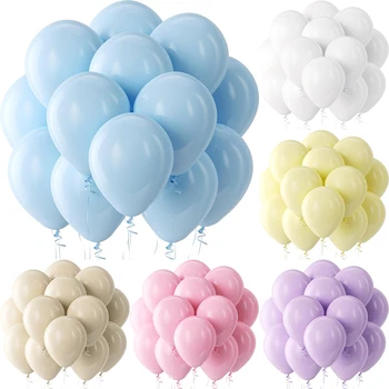 5/10/12/18inch Baby Blue Pink Balloons White Sand Pastel Purple Yellow Balloon Birthday…