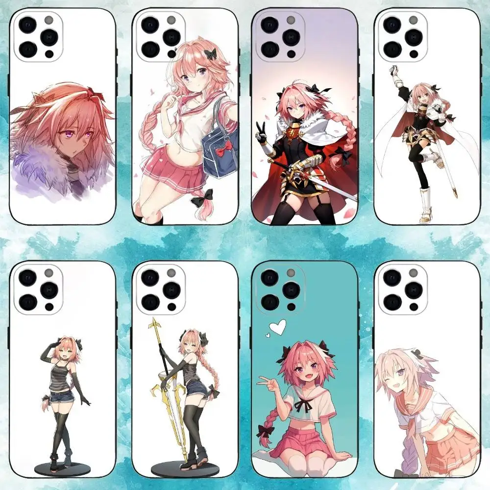 

F-Fate Apocrypha Astolfo Phone Case For iPhone 17,16,15,14,13,12,11 Plus,Pro Max,XS,Soft Silicone Black Cover
