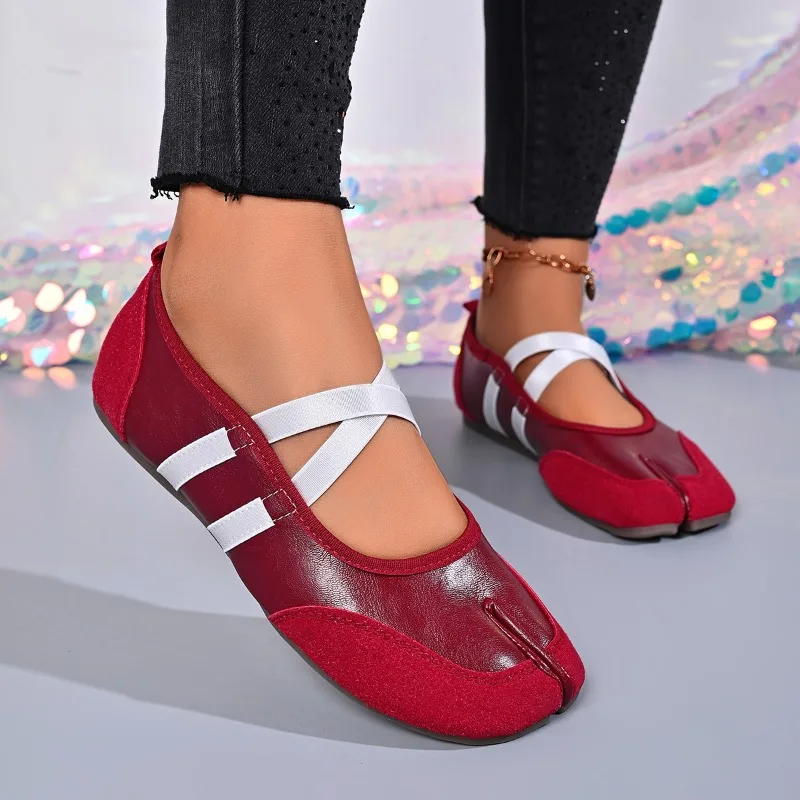 

New New Split Toe Design 2026 Summer Shallow Mouth Niche Cross Soft Sole Mary Jane Single Shoes