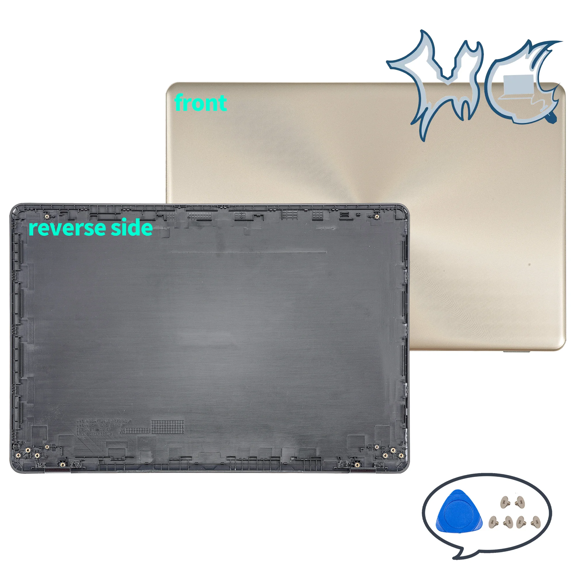 Imagem -02 - Ouro Tampa Traseira para Laptop Moldura Frontal Palmrest Caixa Inferior Substituir o Ouro X542 X542u X542b X542ba R542ua Novo