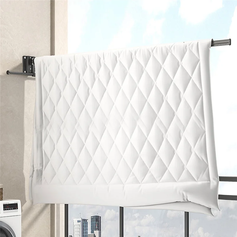 

ABWR-Wall-Mounted Clothes Drying Rack - Foldable Telescopic Household Clothes Drying Rod Design For Efficient Drying