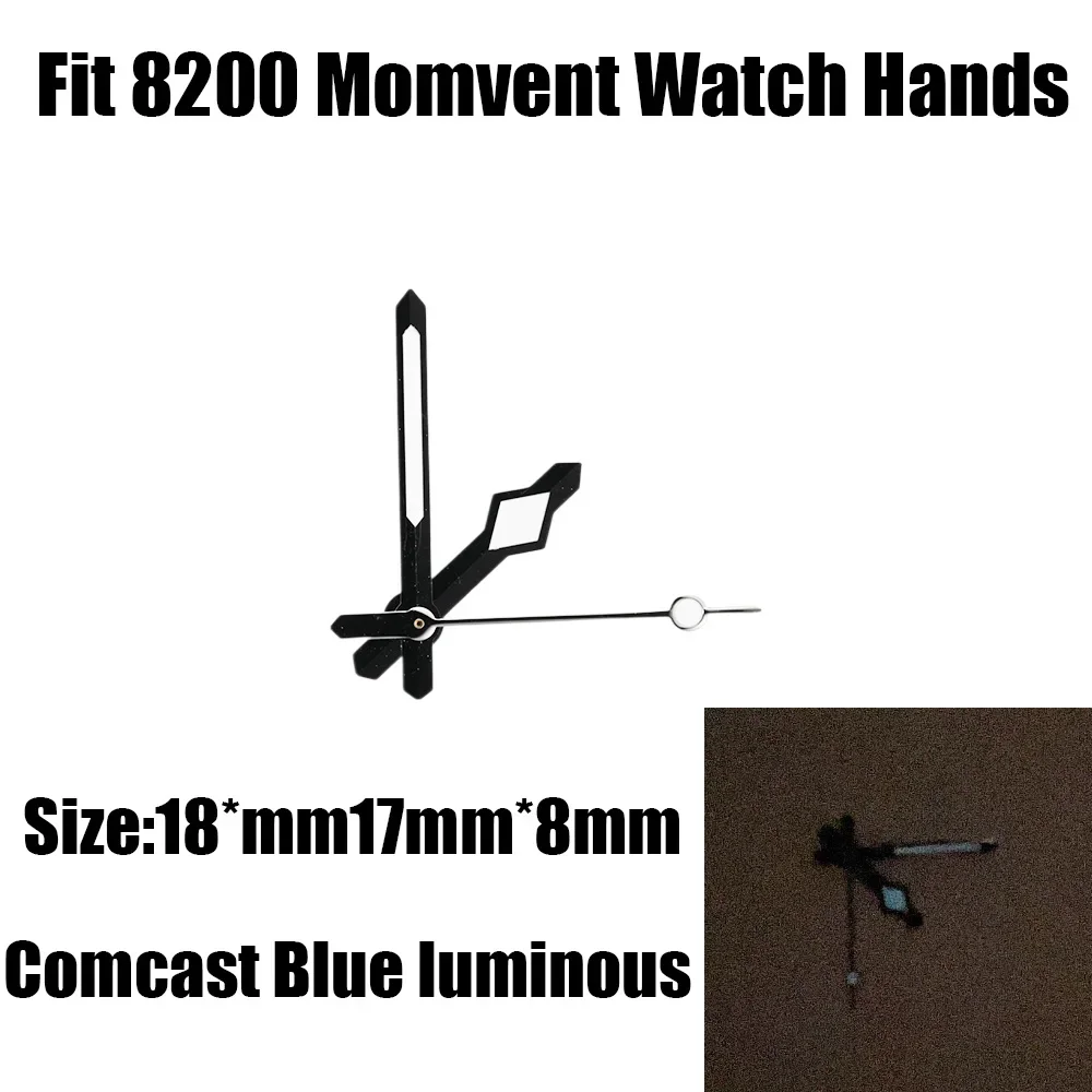 8200 Movement Watch Hands Comcast Blue luminous Size 18*mm17mm*8mm