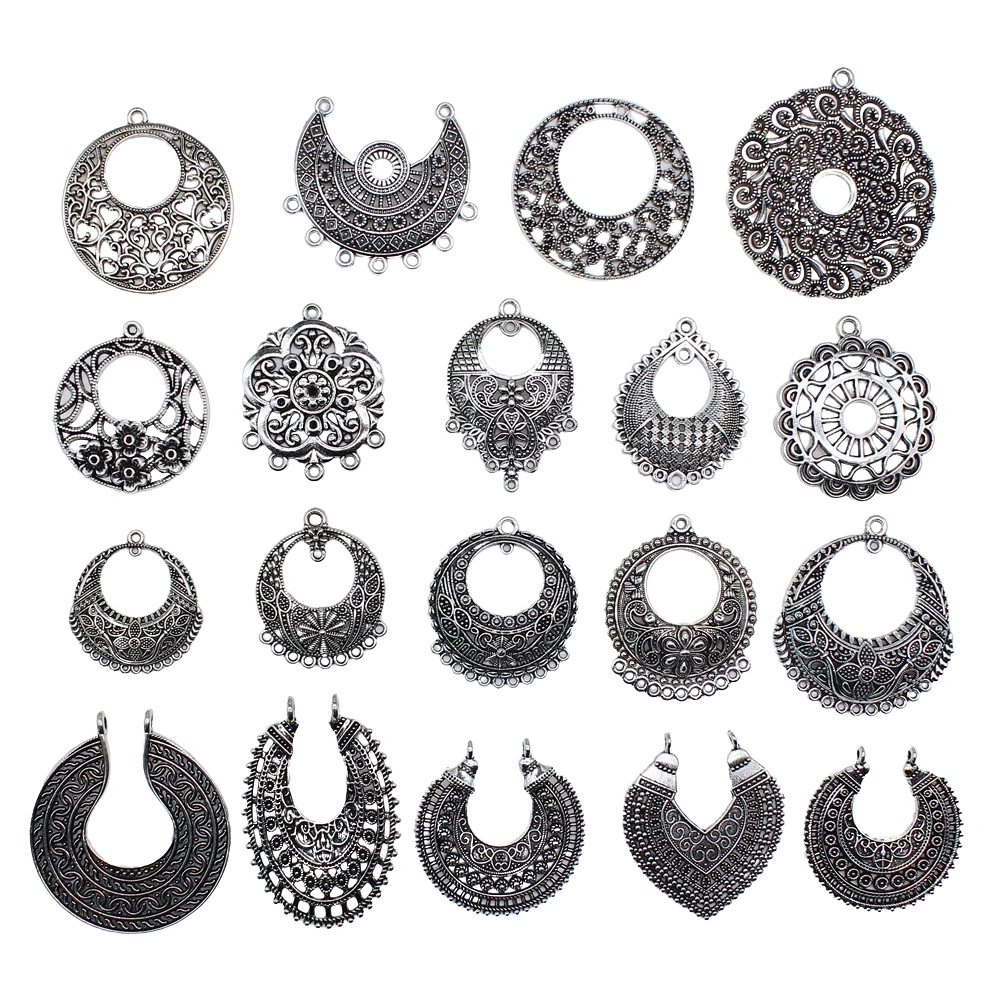 4pcs Earring Pendant For Earring Making Vintage Bohemia Earring Connector For DIY Jewelry Necklace Earrings Making Finding