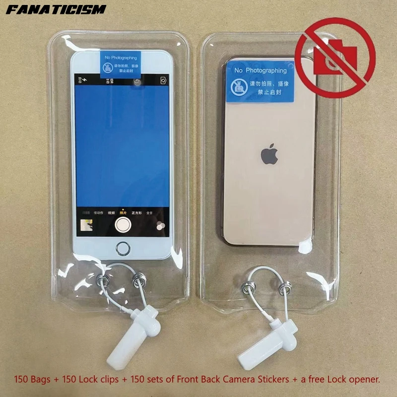 

150Sets Transparent PVC Reuse Anti Camera Phone Bags No Photography Allowed Bag Suitable Privacy Security Bag For Wedding Events
