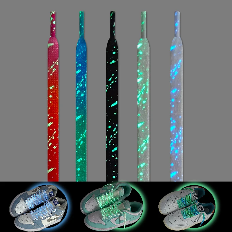 120/140/160CM Fluorescent Shoelaces Glowing Luminous Shoelaces For Sneakers Flat Shoelace Shoes Boot Lace Unisex 1 Pair