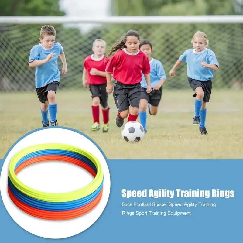 Hit Color Durable Agility Training Rings Set - 5x Football Soccer Speed & Agility Training Equipment (30cm 40cm Dia)