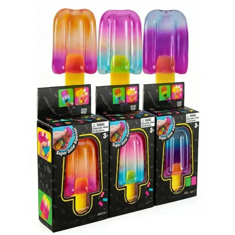Cube Anti-Anxiety Squeeze Object for Birthday Gift Toy  Popsicle Blind Box Cube Sensory Stress Relief Squishy