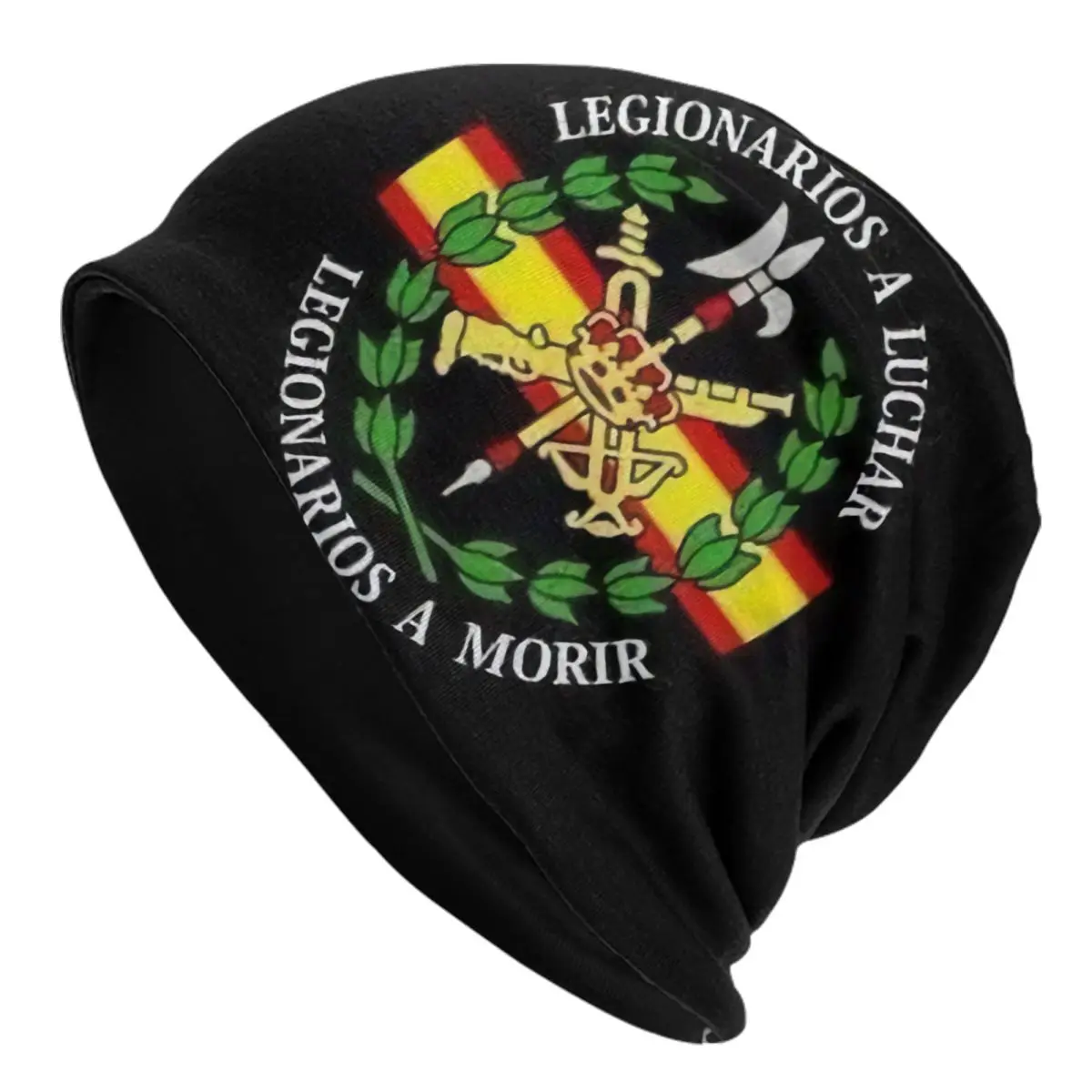 Spanish Legion Skullies Beanies Caps Unisex Winter Warm Knit Hat Cool Adult Coat of Arms of Spain Bonnet Hats Outdoor Ski Cap