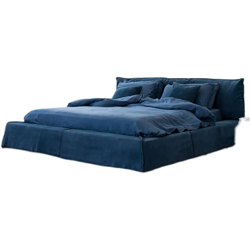 

sh-Baxter Italian Import Simple Modern Double Bed Accessible Luxury Master Bedroom Large Up-Holstered Bed%